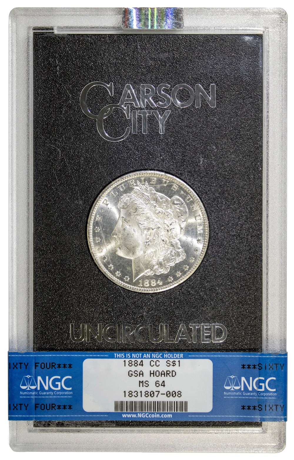 NGC MS-64 GSA Hoard 1884-CC Morgan Dollar