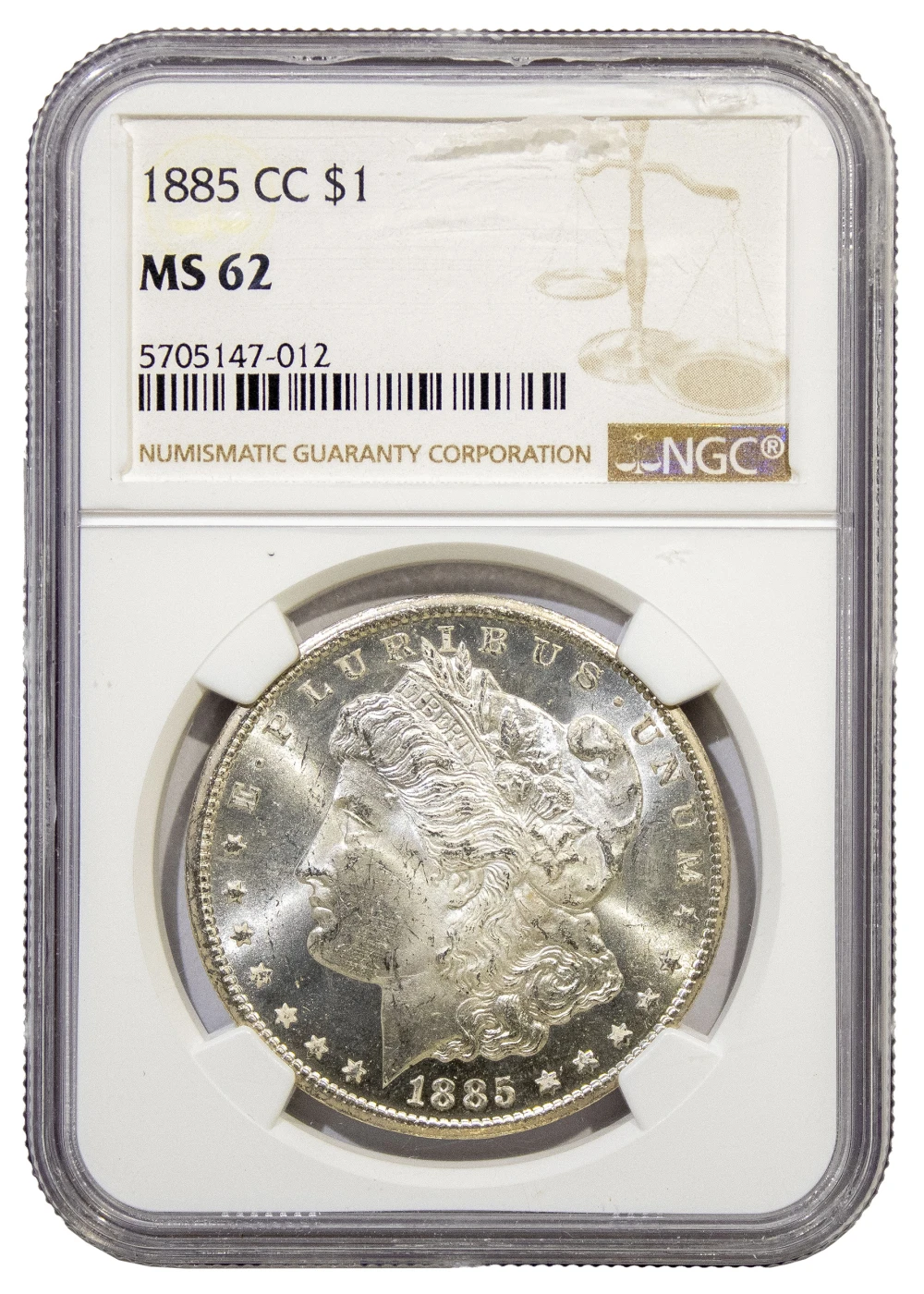 NGC MS-62 1885-CC Morgan Dollar