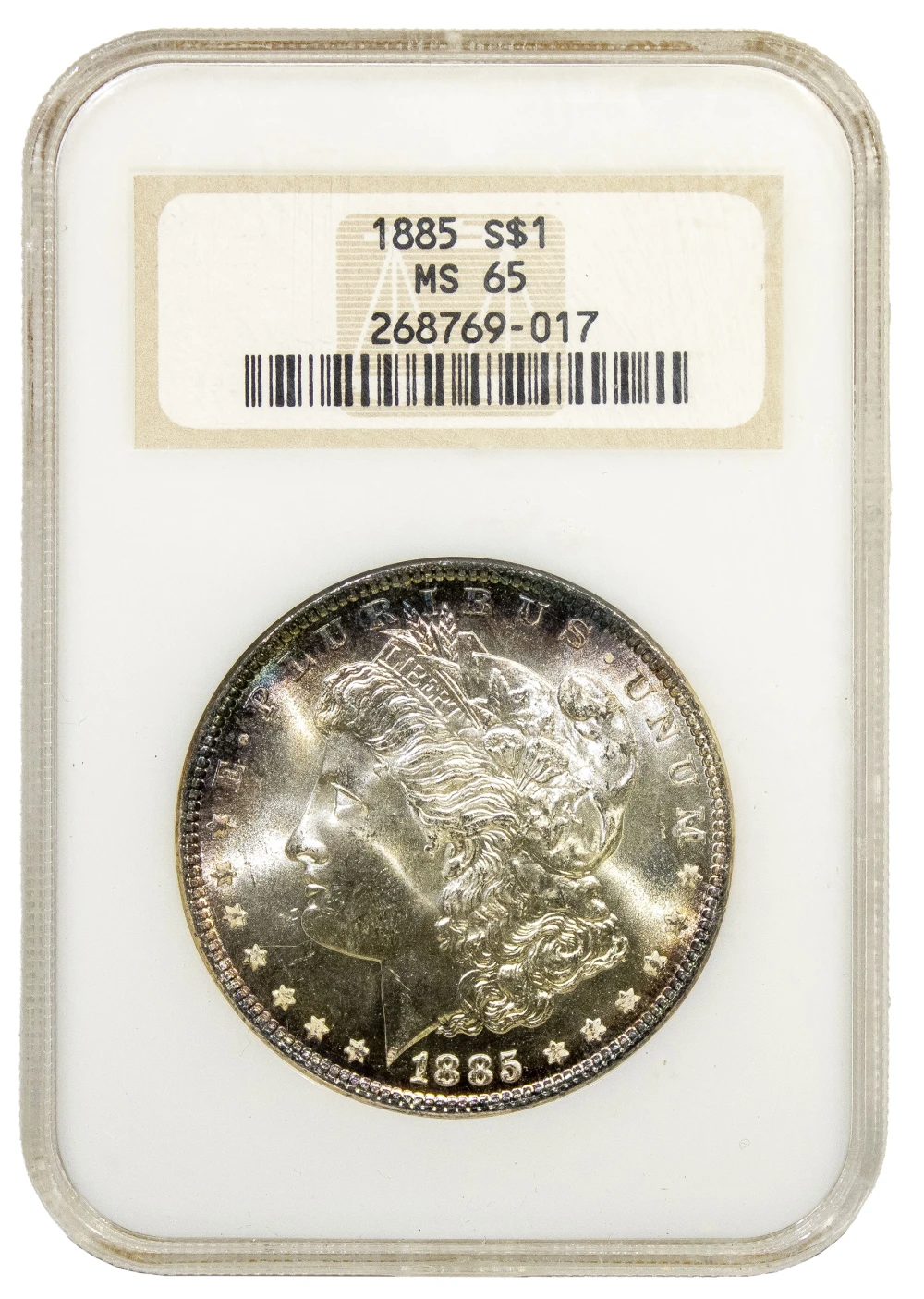 NGC MS-65 Toned 1885 Morgan $1