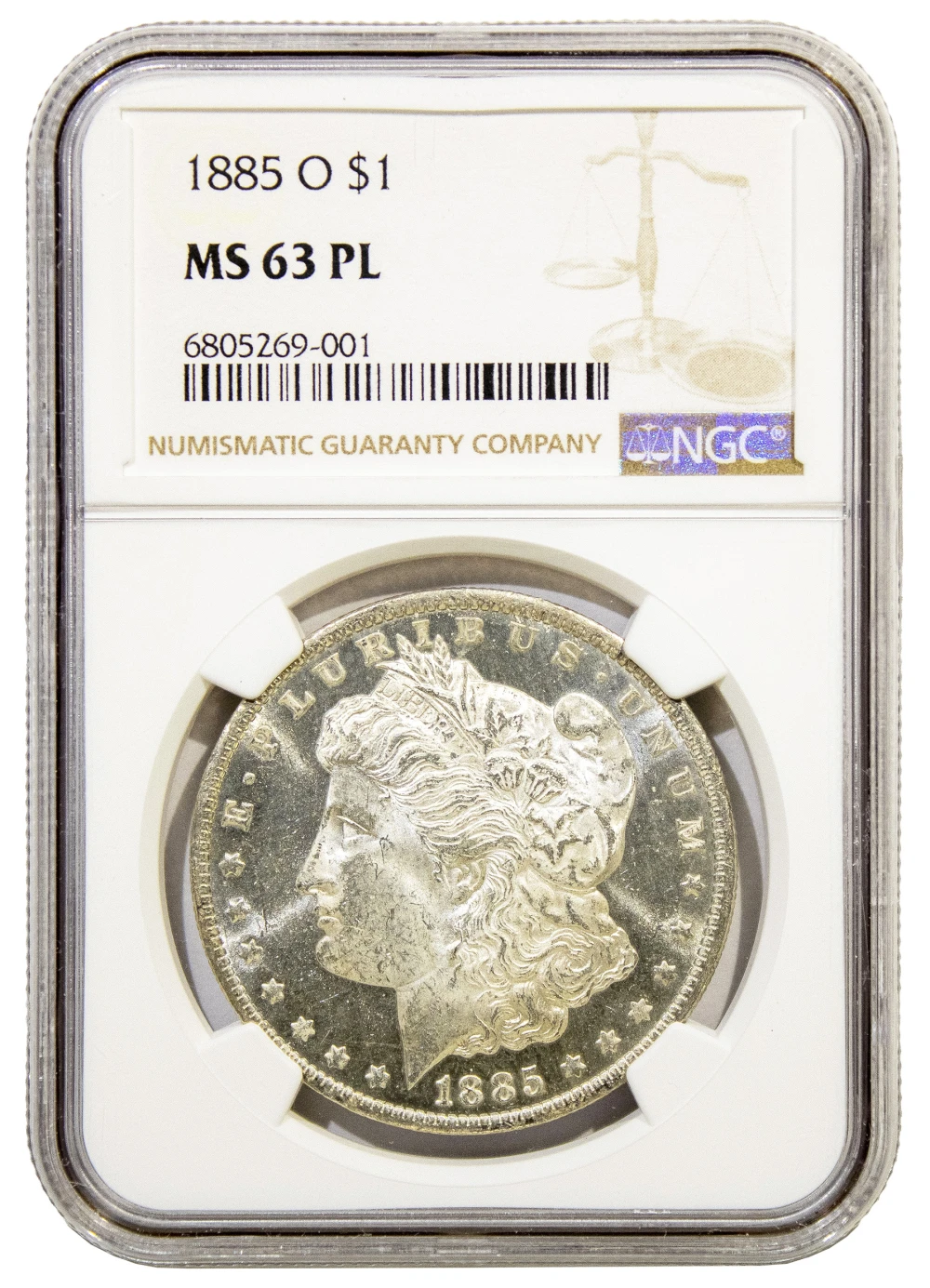 NGC MS-63 PL 1885-O Morgan Dollar