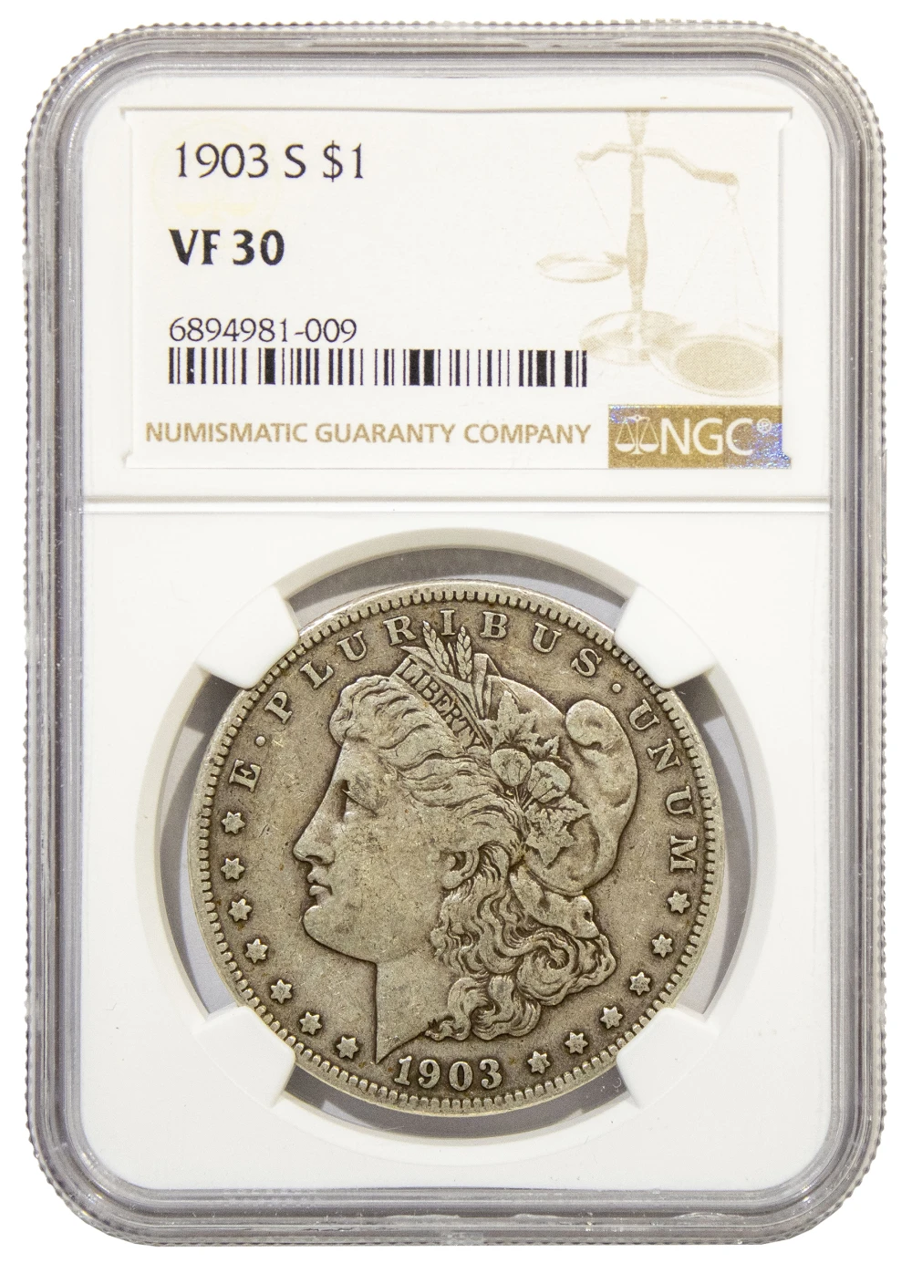 NGC VF-30 1903-S Morgan $1