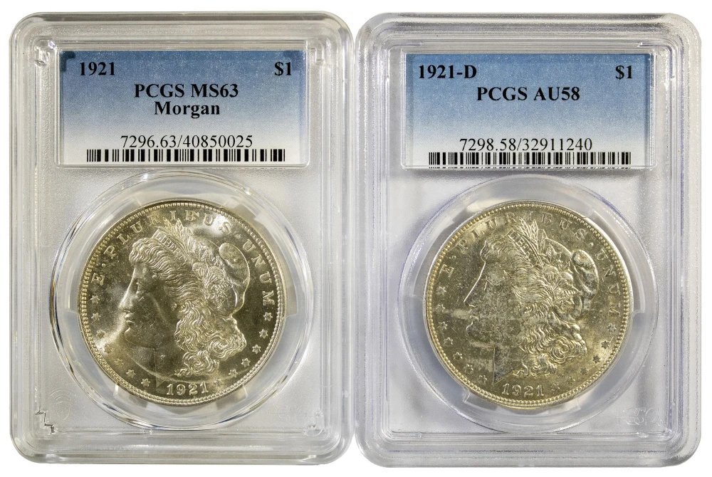 PCGS-Certified 1921 Morgan Dollar Duo