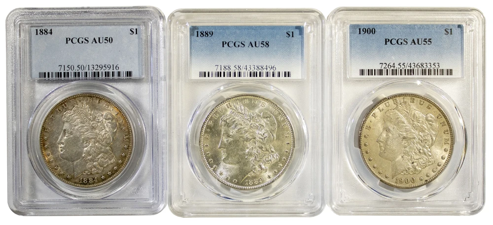 PCGS-Certified Morgan Dollar Threesome