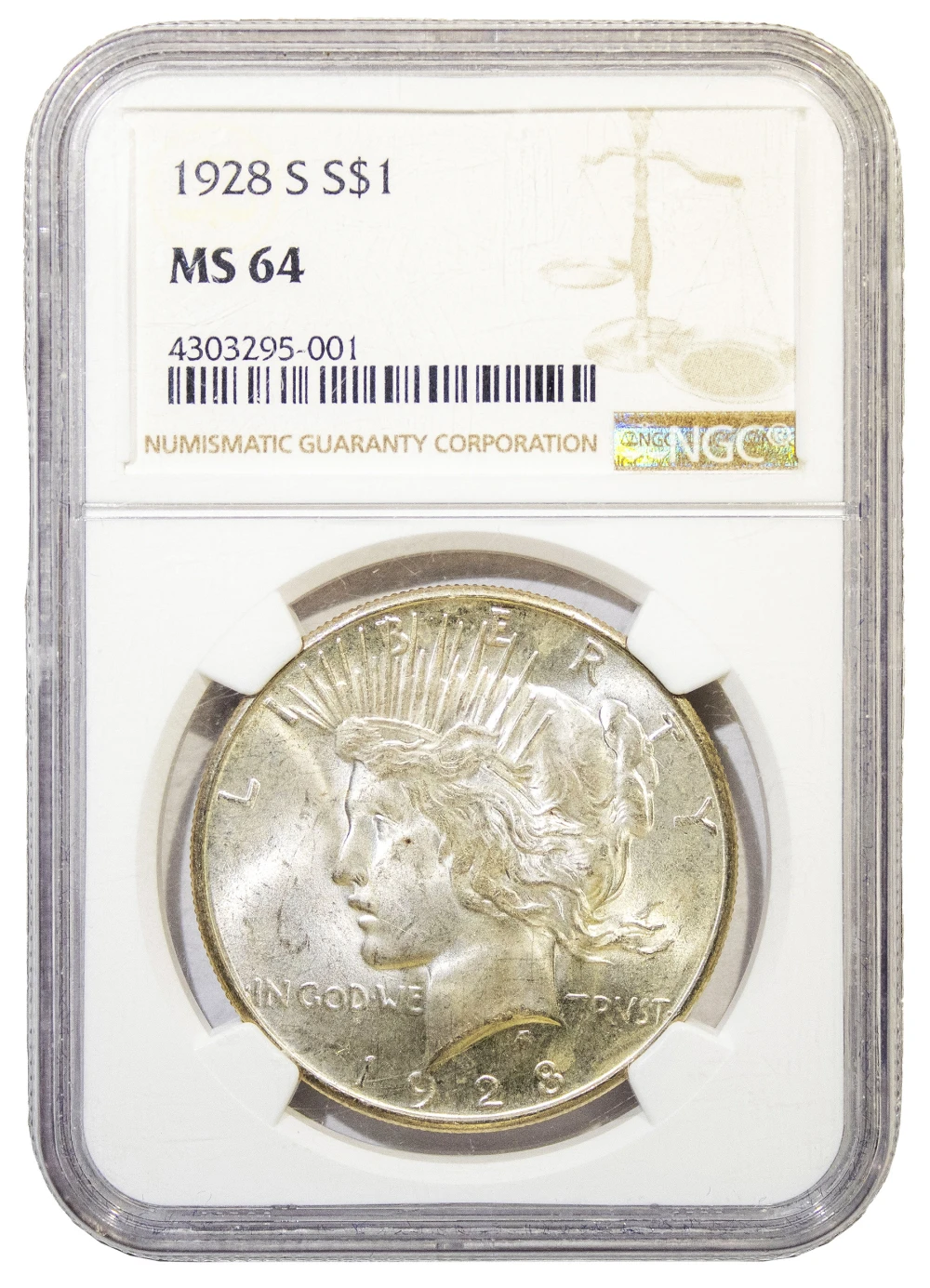 NGC MS-64 1928-S Peace $1