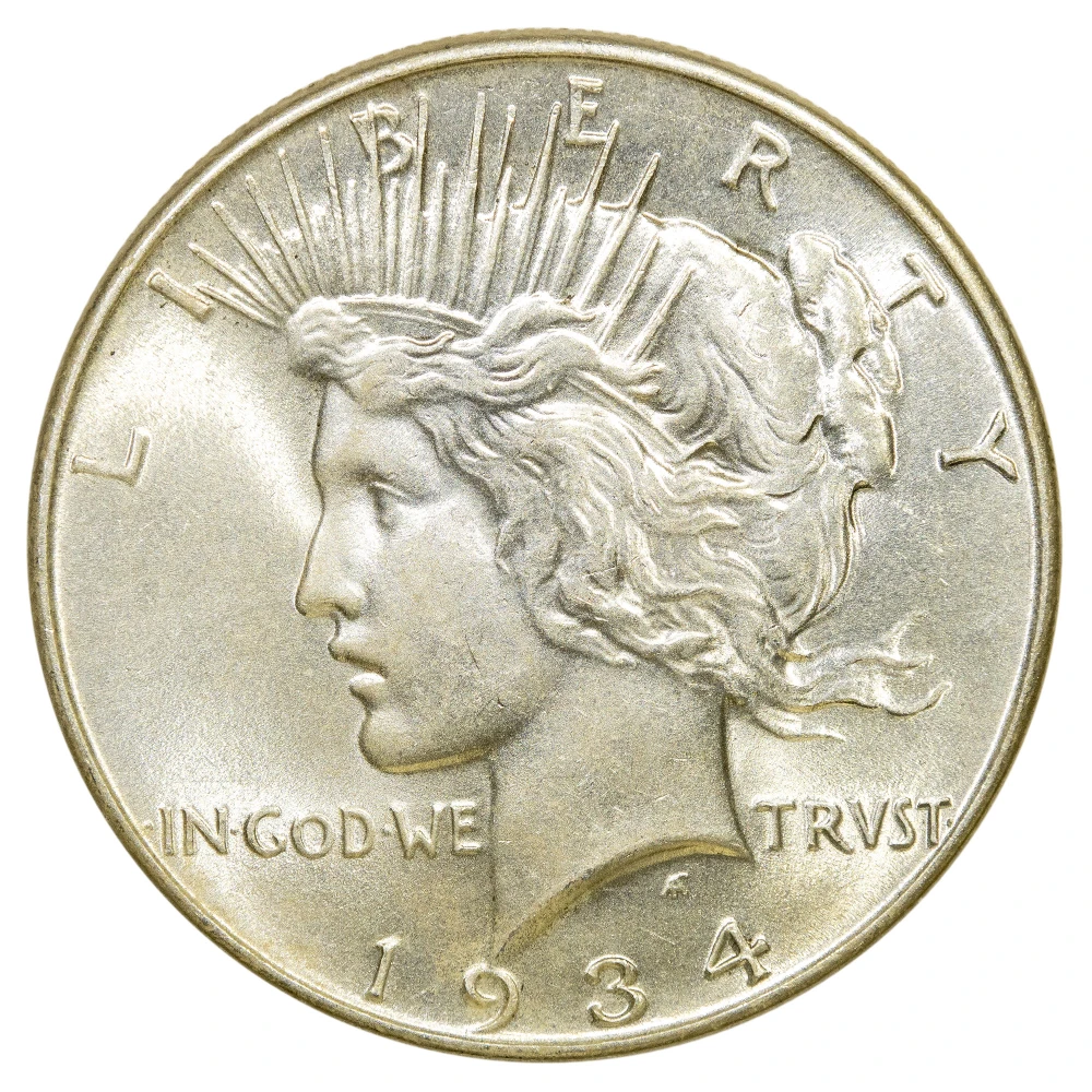 MS-62 1934 Peace $1