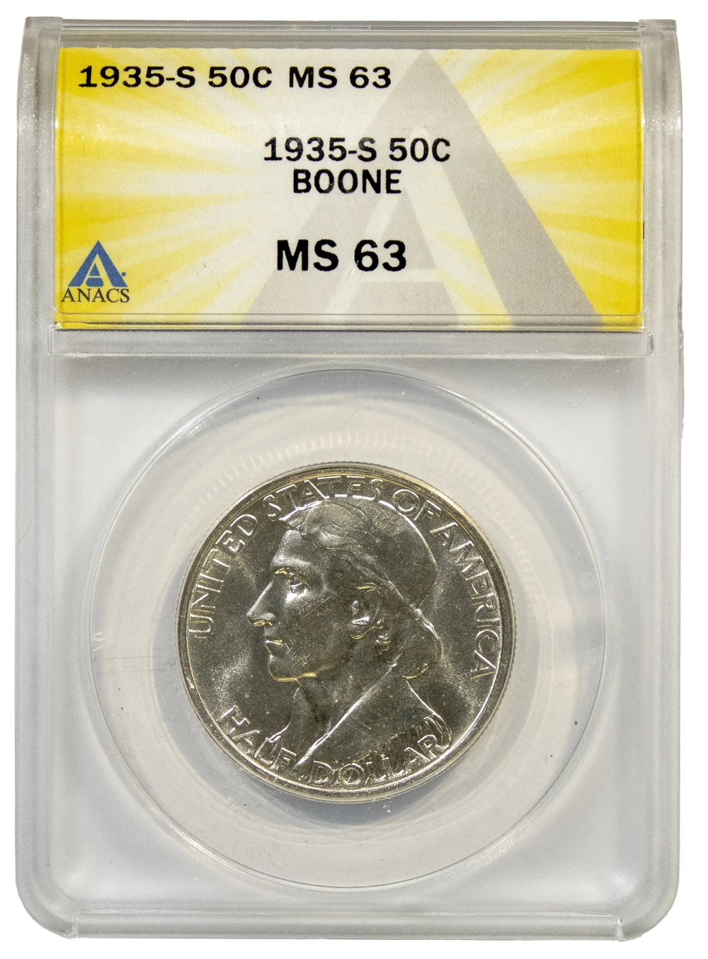 ANACS MS-63 1935-S Boone Half Dollar