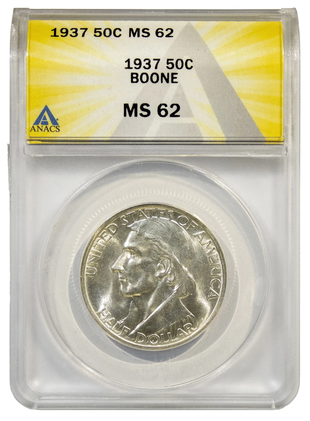 ANACS MS-62 1937 Boone Half Dollar