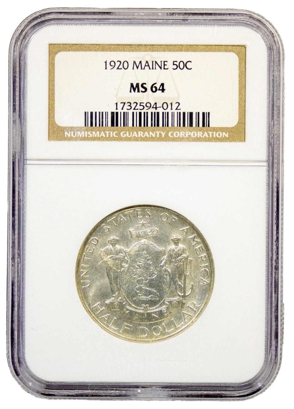 NGC MS-64 1920 Maine Half Dollar