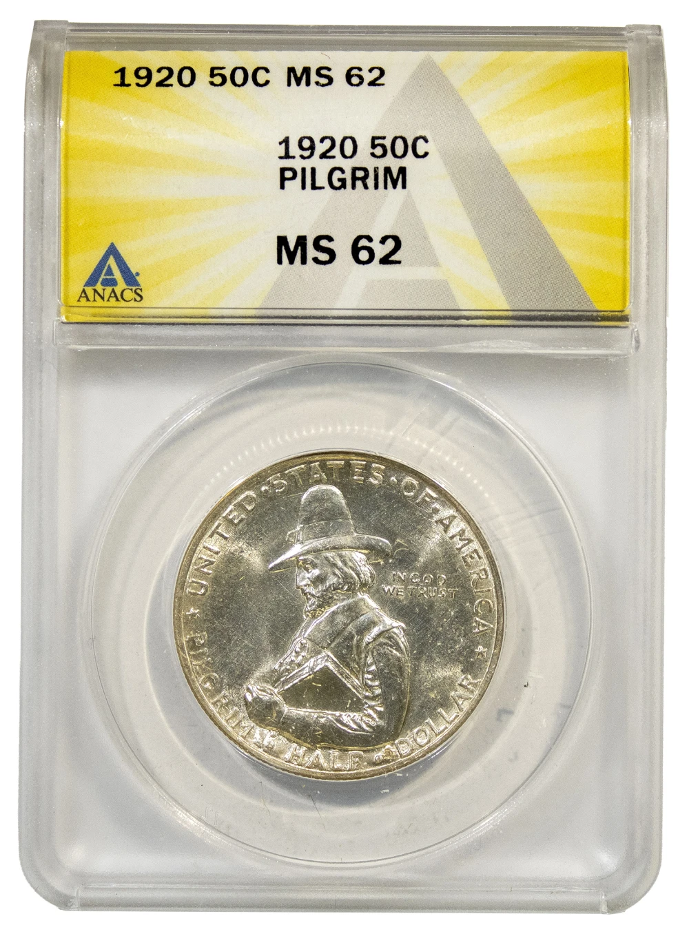 ANACS MS-62 1920 Pilgrim Half Dollar