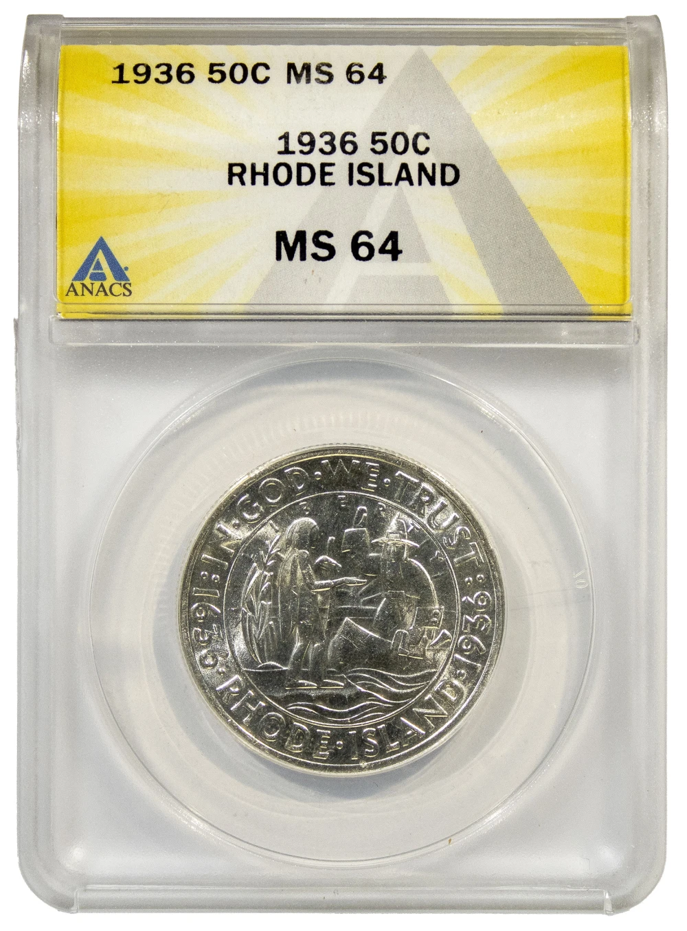 ANACS MS-64 1936 Rhode Island Half Dollar