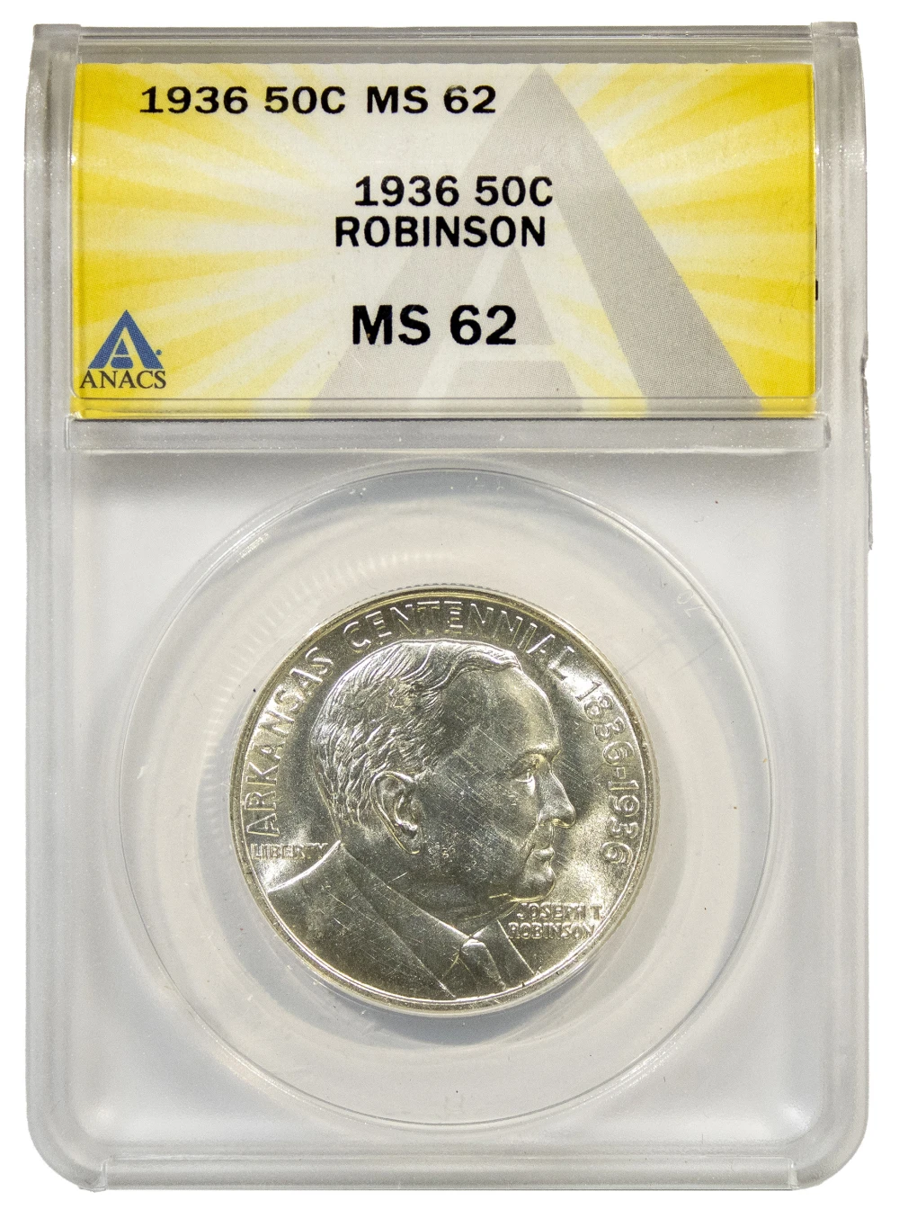 ANACS MS-62 1936 Robinson-Arkansas Half Dollar