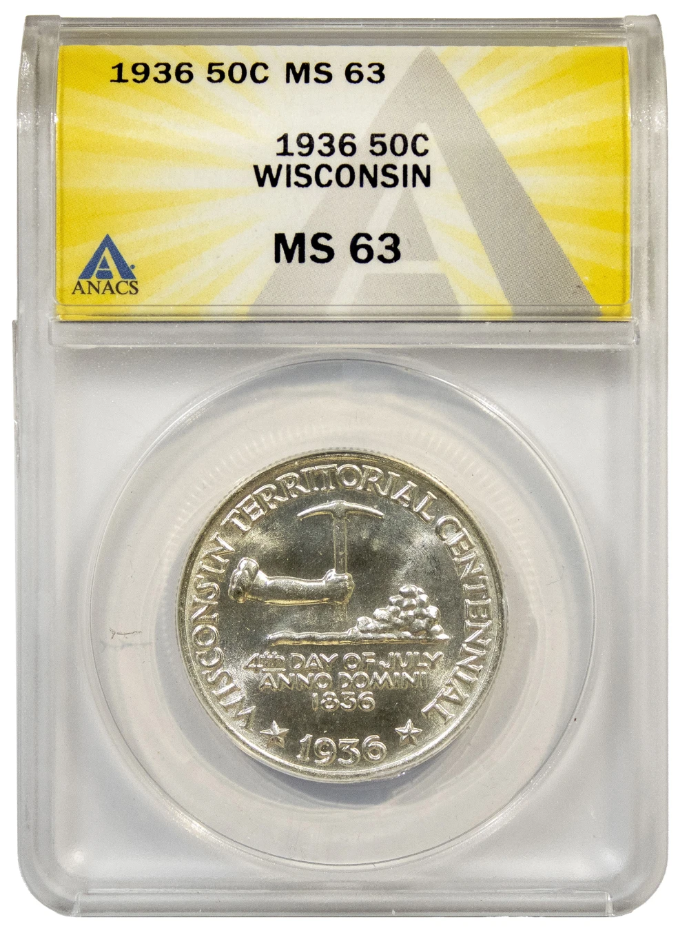 ANACS MS-63 1936 Wisconsin Half Dollar