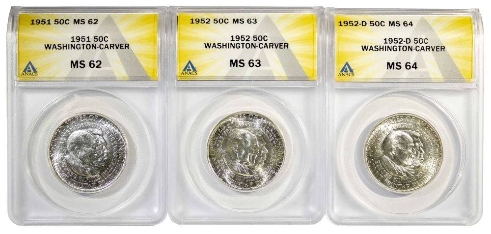 ANACS-Certified Carver-Washington Half Dollars