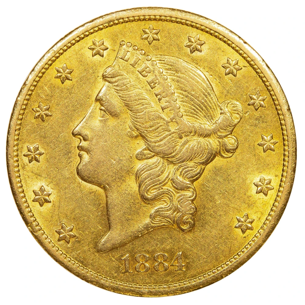 Choice AU Details 1884-CC Gold $20