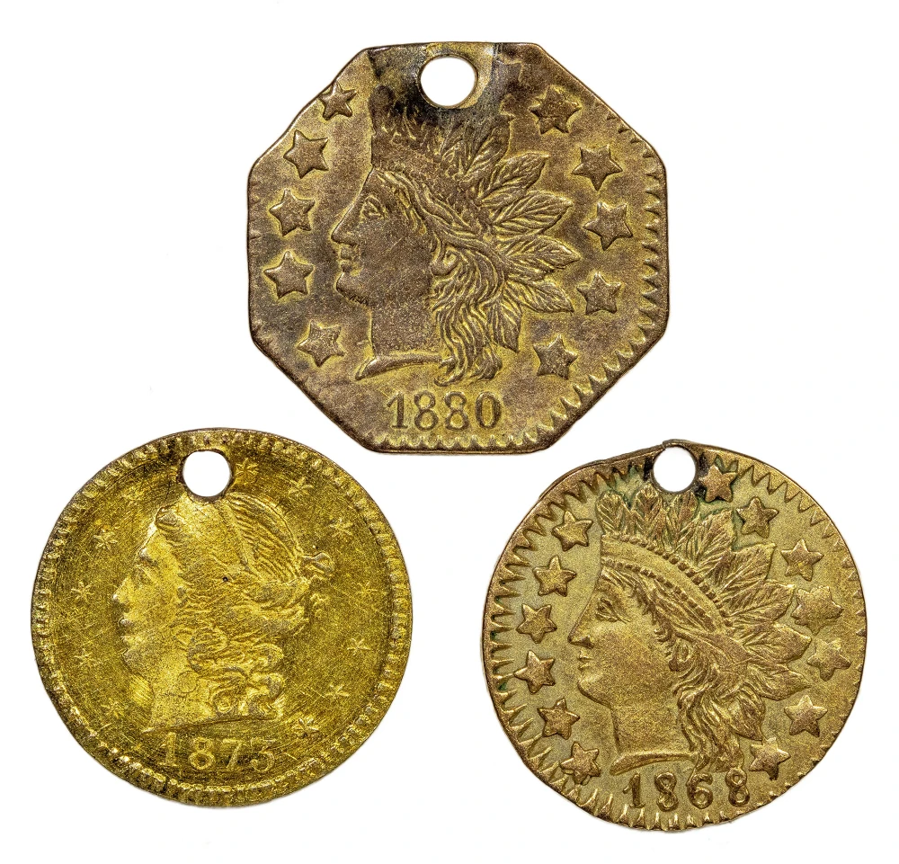 Cal Frac. Trio of Holed Ex-Jewelry Pieces