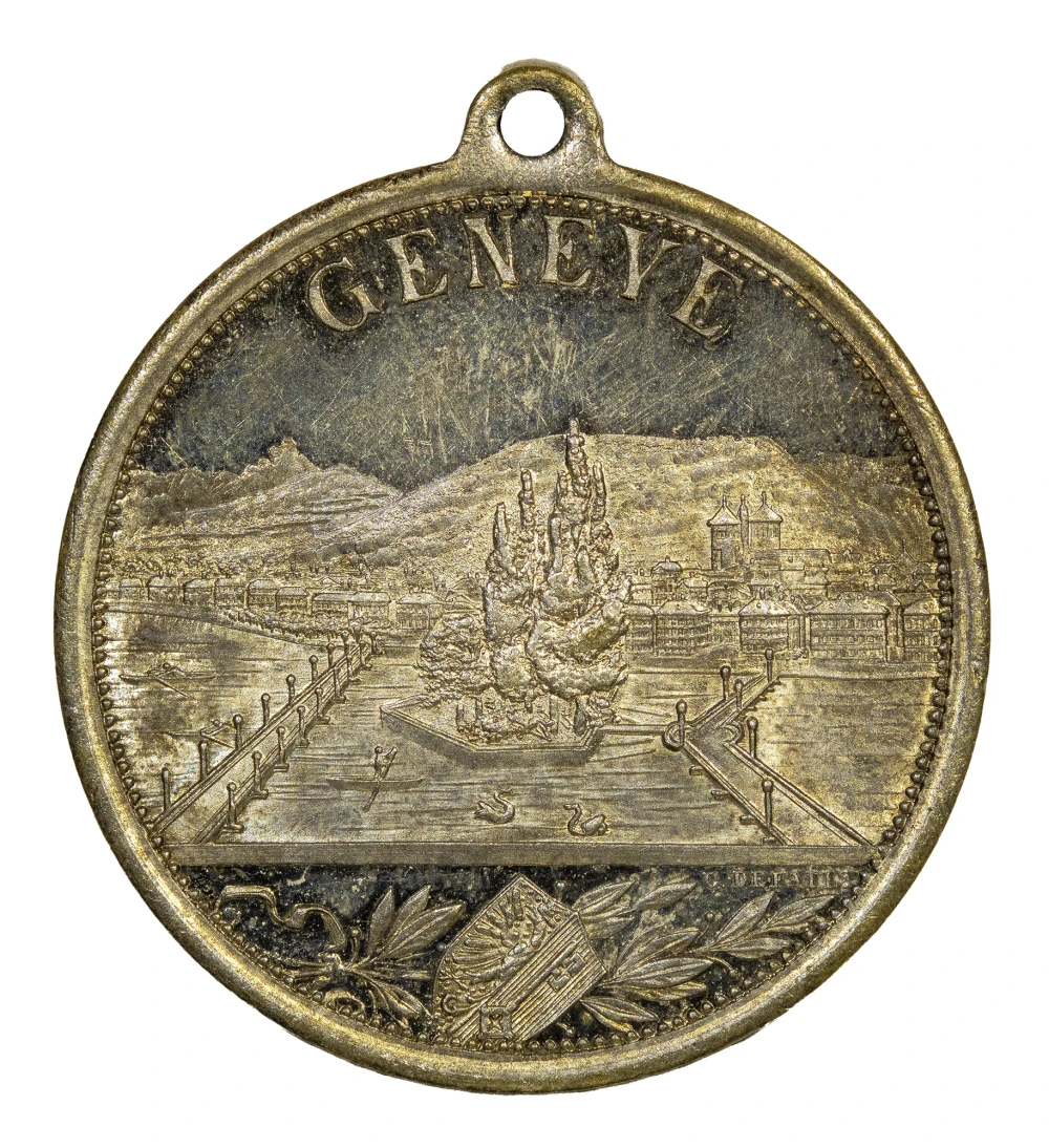Switzerland. Unc Looped Silvered 1889 Medal
