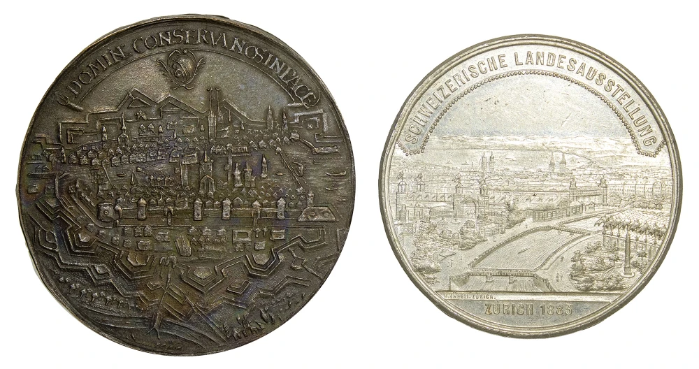 Switzerland. Large Medal Pair