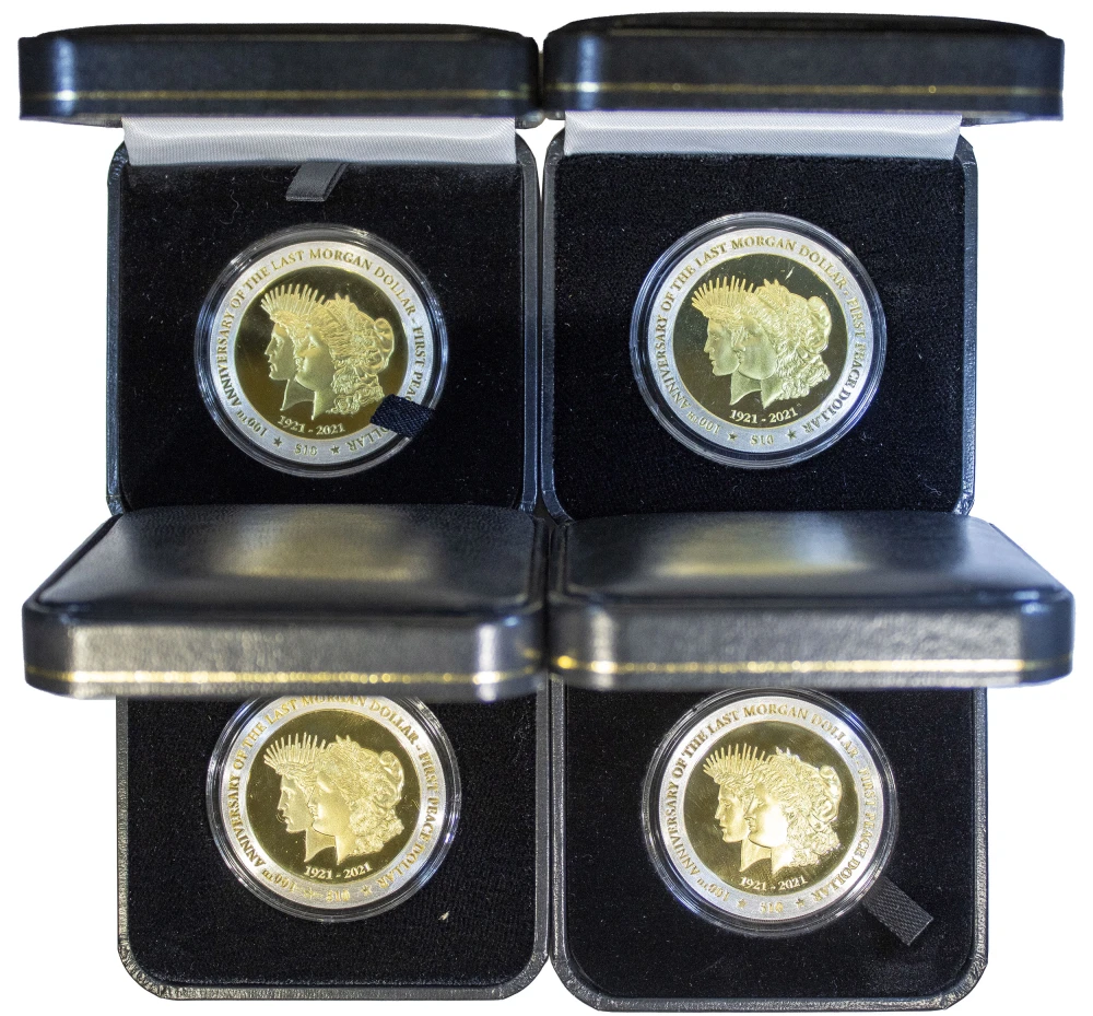British V.I. 4 Pcs 2021 Morgan/Peace $1 Commems