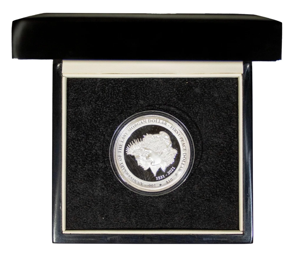 British V.I. 3 pcs 2 oz Silver Morgan/Peace $10