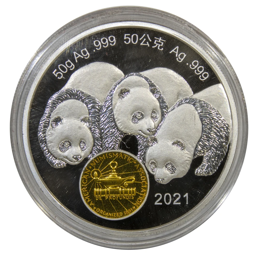 China. 2021 Chicago ANA Silver 50 Gram Panda