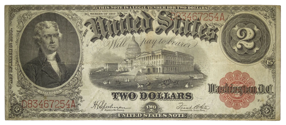 VF 1917 $2 United States Note
