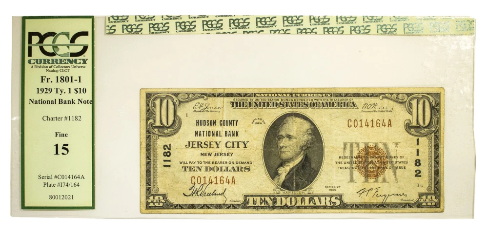 New Jersey. Jersey City. PCGS Fine-15 $10