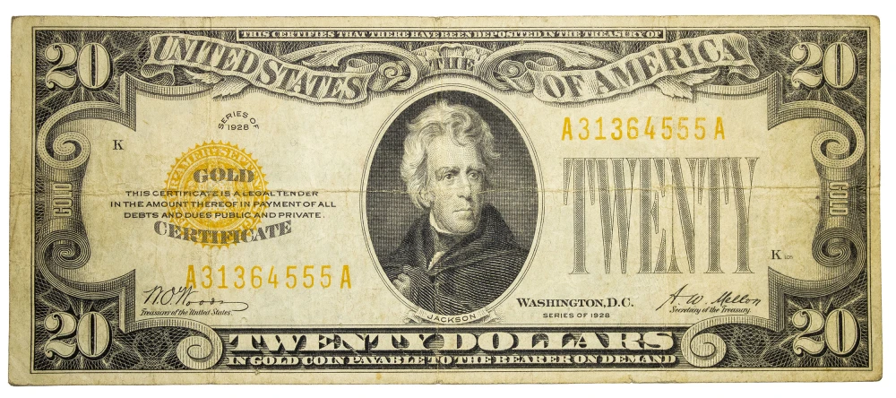 VF Series 1928 $20 Gold Certificate