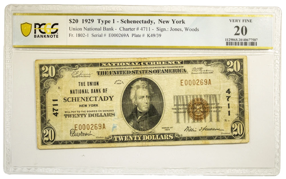 New York. PCGS VF-20 1929 $20
