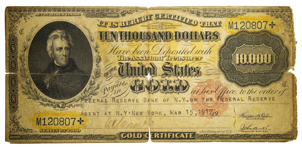 VG 1917 Uncanceled $10,000 Gold Certificate