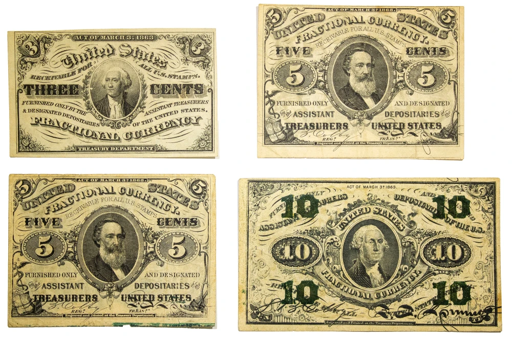 Fractional Currency Third Issue Note Foursome