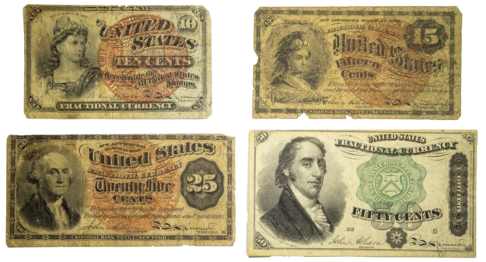 Fractional Currency Fourth Issue Quartet
