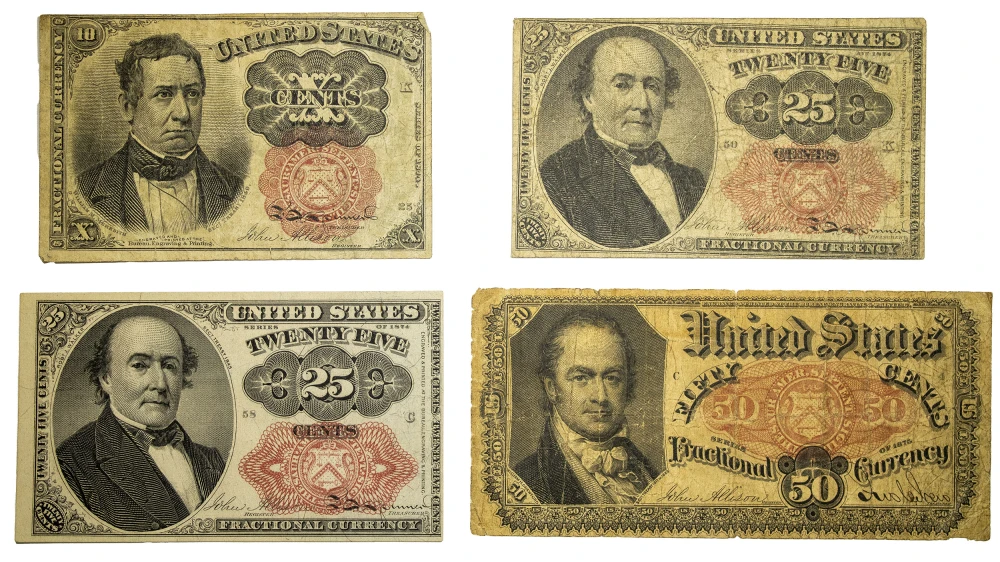Fractional Currency Fifth Issue Quartet