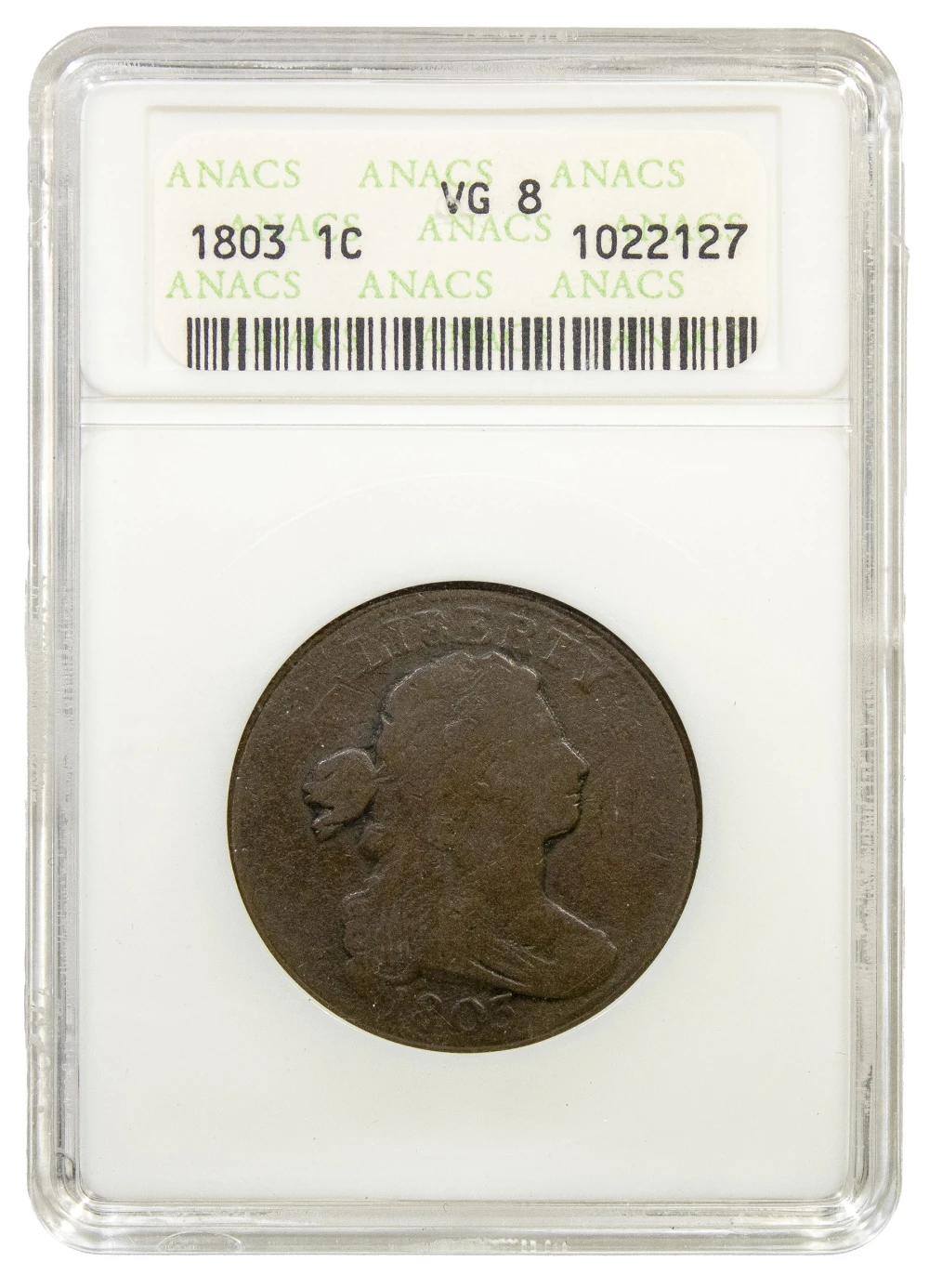 ANACS VG-8 1803 Cent