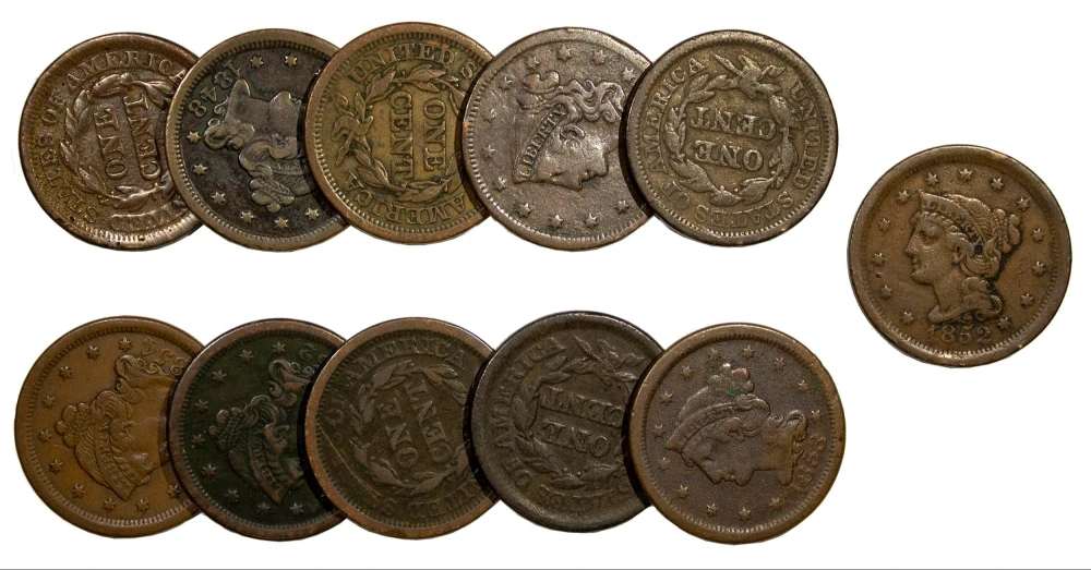 11 Piece Large Cent Lot