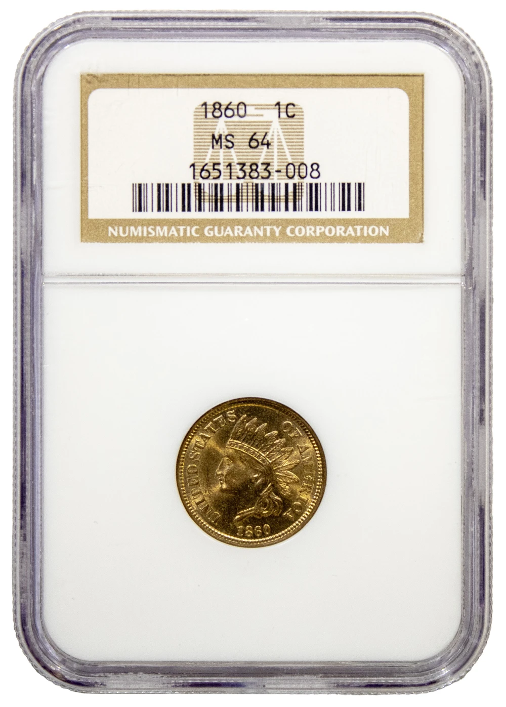 NGC MS-64 1860 Cent