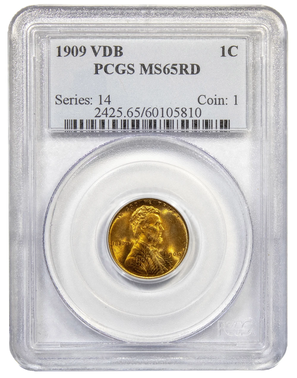 PCGS MS-65 RD 1909 V.D.B. Cent