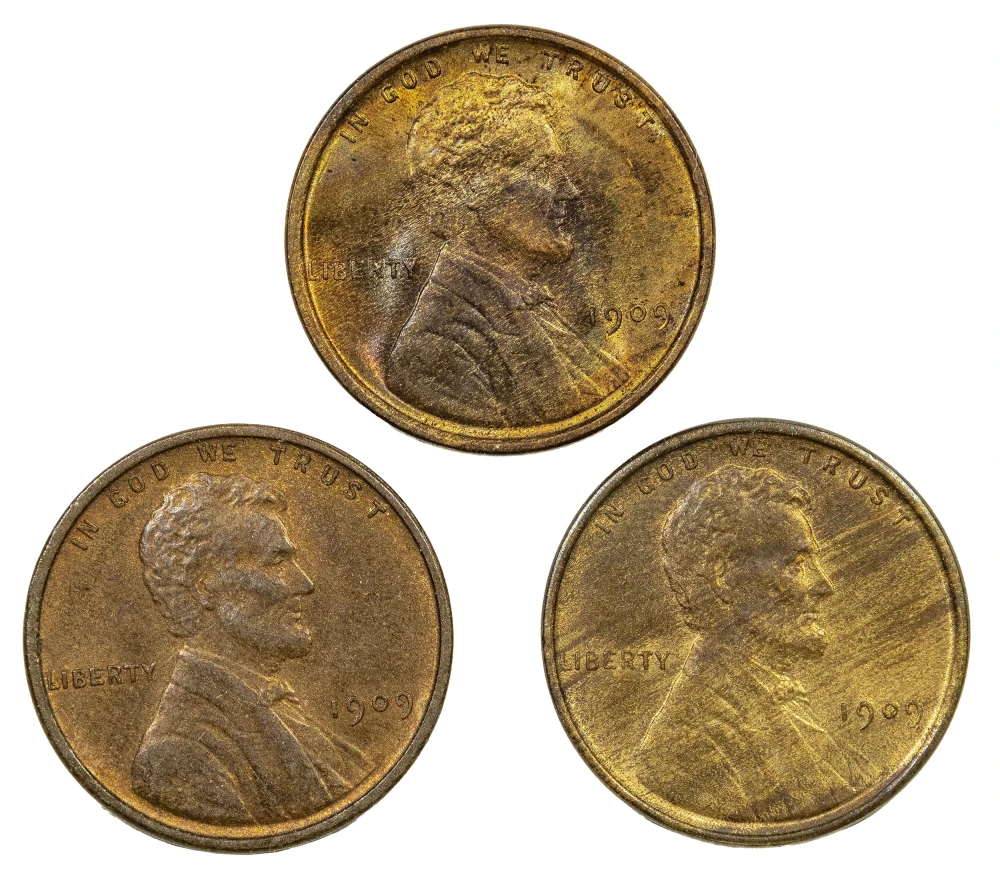 Unc 1909 V.D.B. Cent Trio