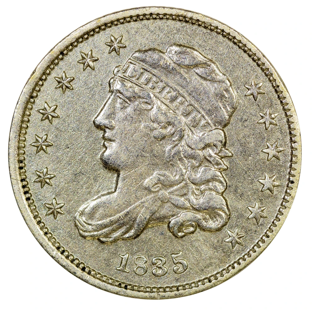 AU-50 Details 1835 Half Dime