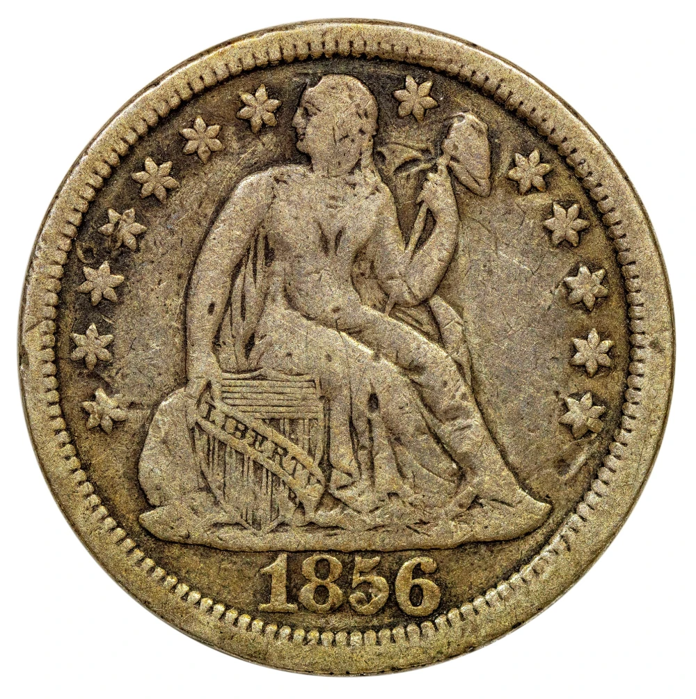 VF-20 1856 Large Date Dime