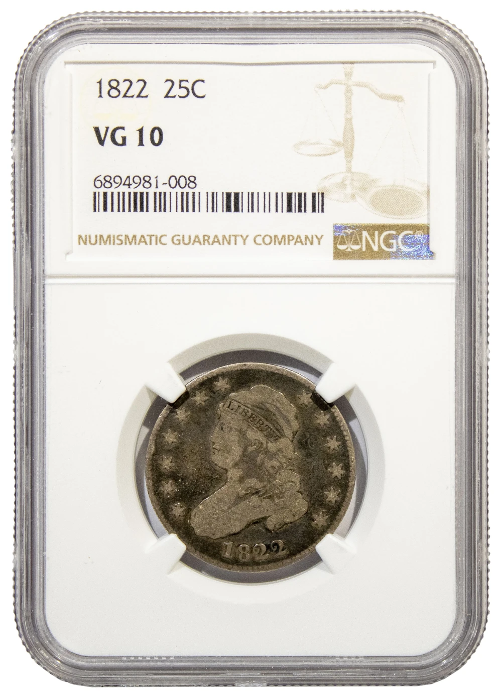 NGC VG-10 1822 Quarter