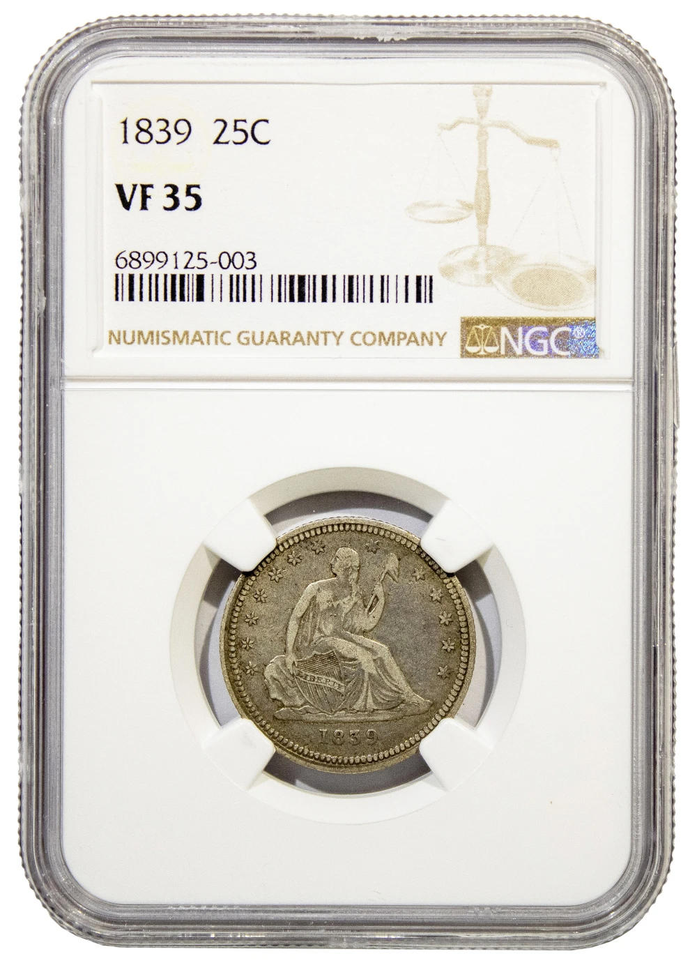 NGC VF-35 1839 Quarter