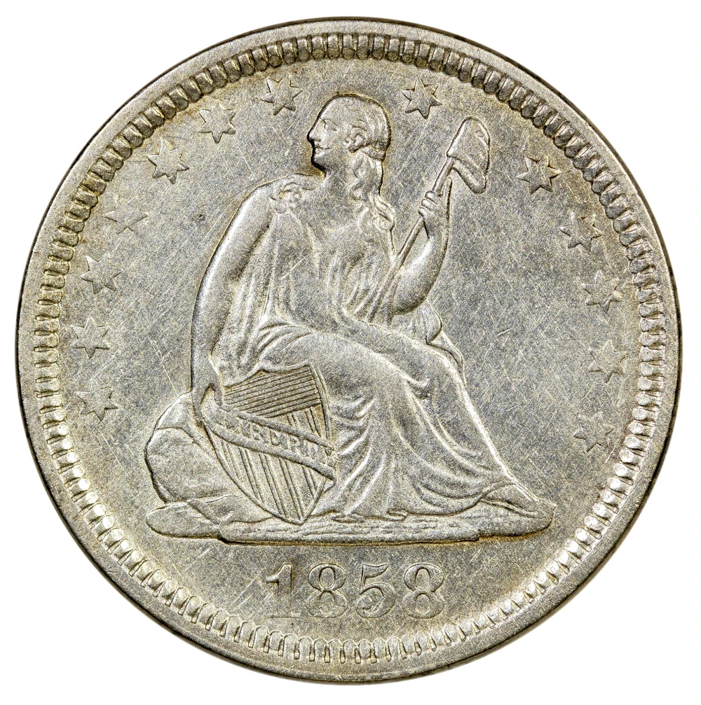AU-50 1858 Quarter