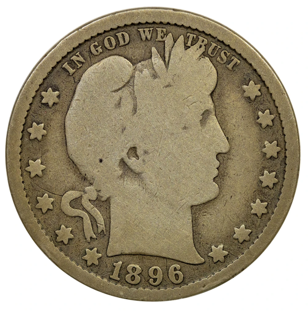 G-VG-6 1896-S Barber Quarter
