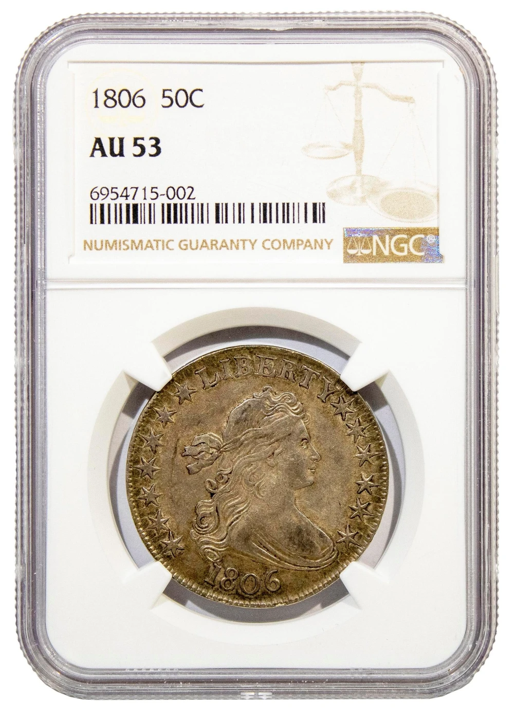 NGC AU-53 1806 Half Dollar