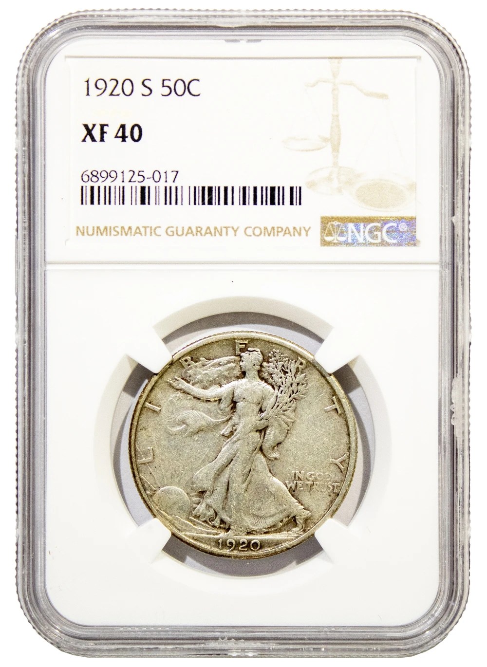 NGC EF-40 1920-S Half Dollar