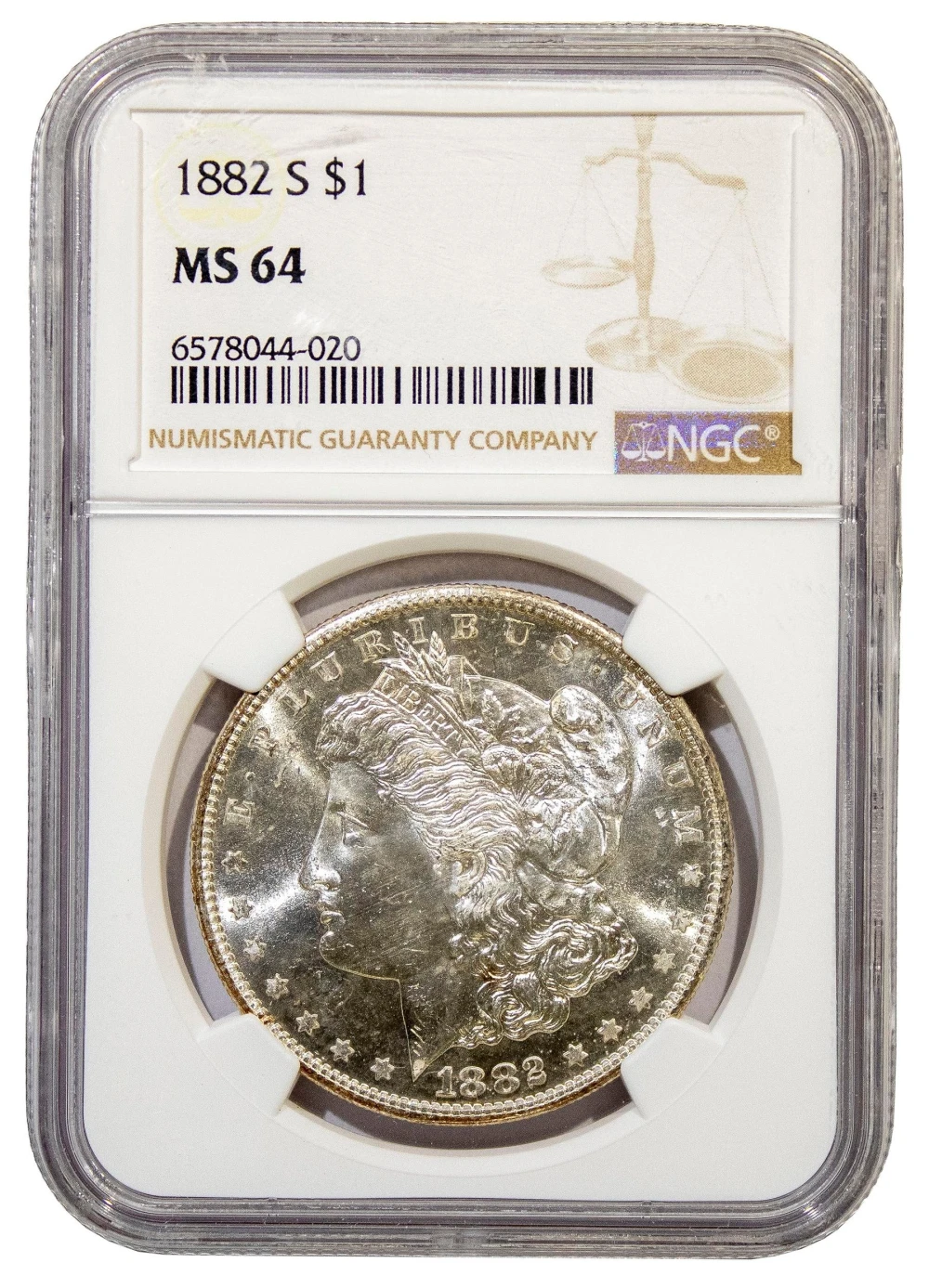 NGC MS-64 1882-S Morgan $1