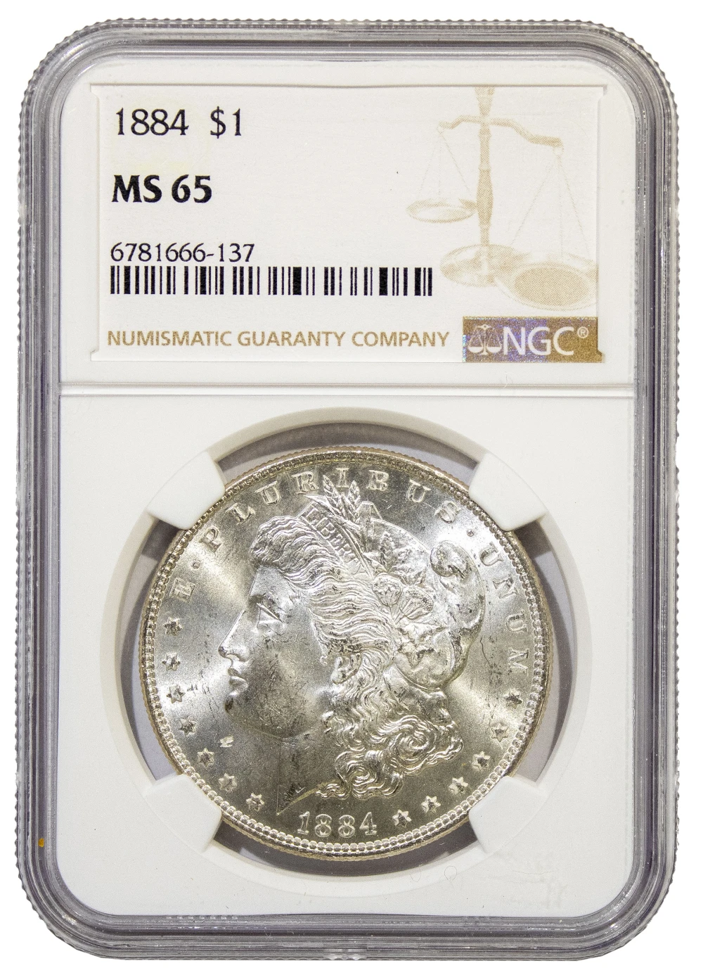 NGC MS-65 1884 Morgan $1