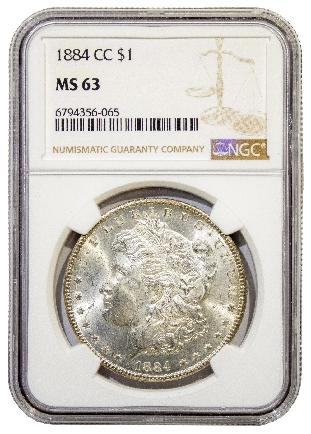 NGC MS-63 1884-CC Morgan Dollar
