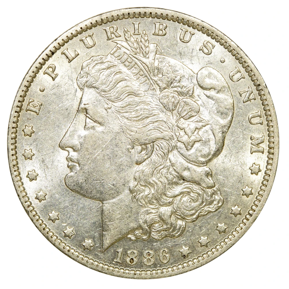 Choice AU-50 or Finer 1886-O Morgan Dollar