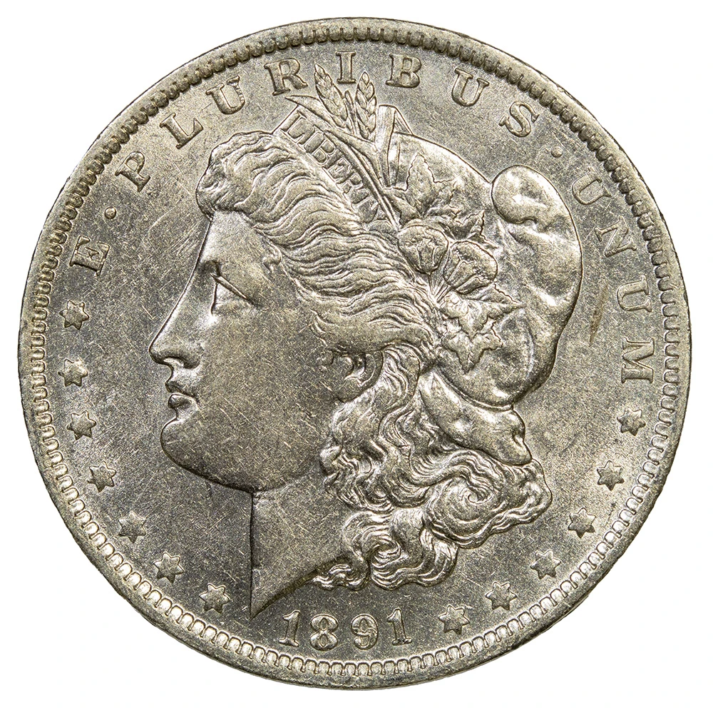 AU-50 1891-O Morgan $1